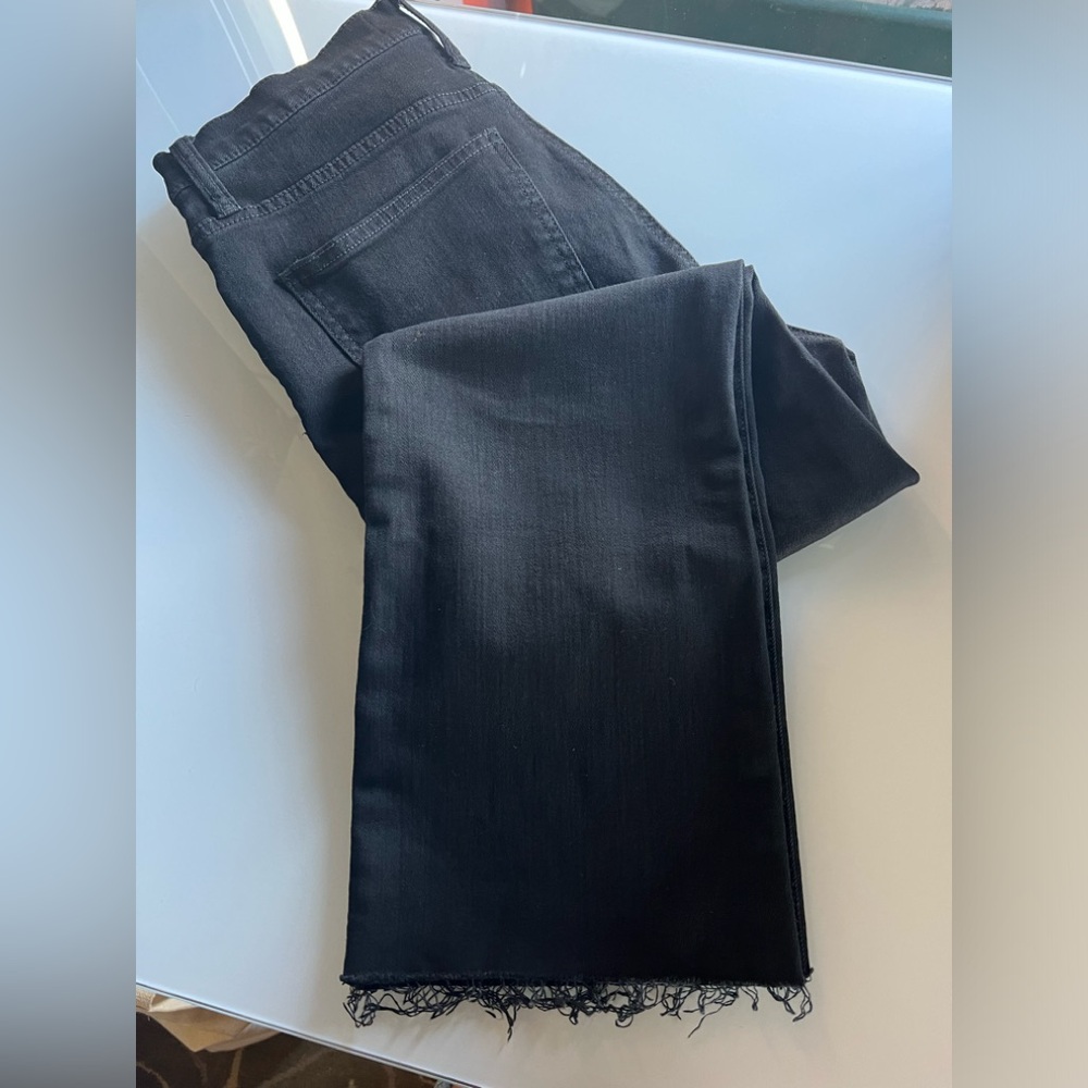 Current/Elliott - The High Waist Kick Jean In Jet Black - Picture 5 of 6
